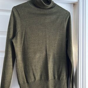 J. Crew Olive Turtleneck Sweater